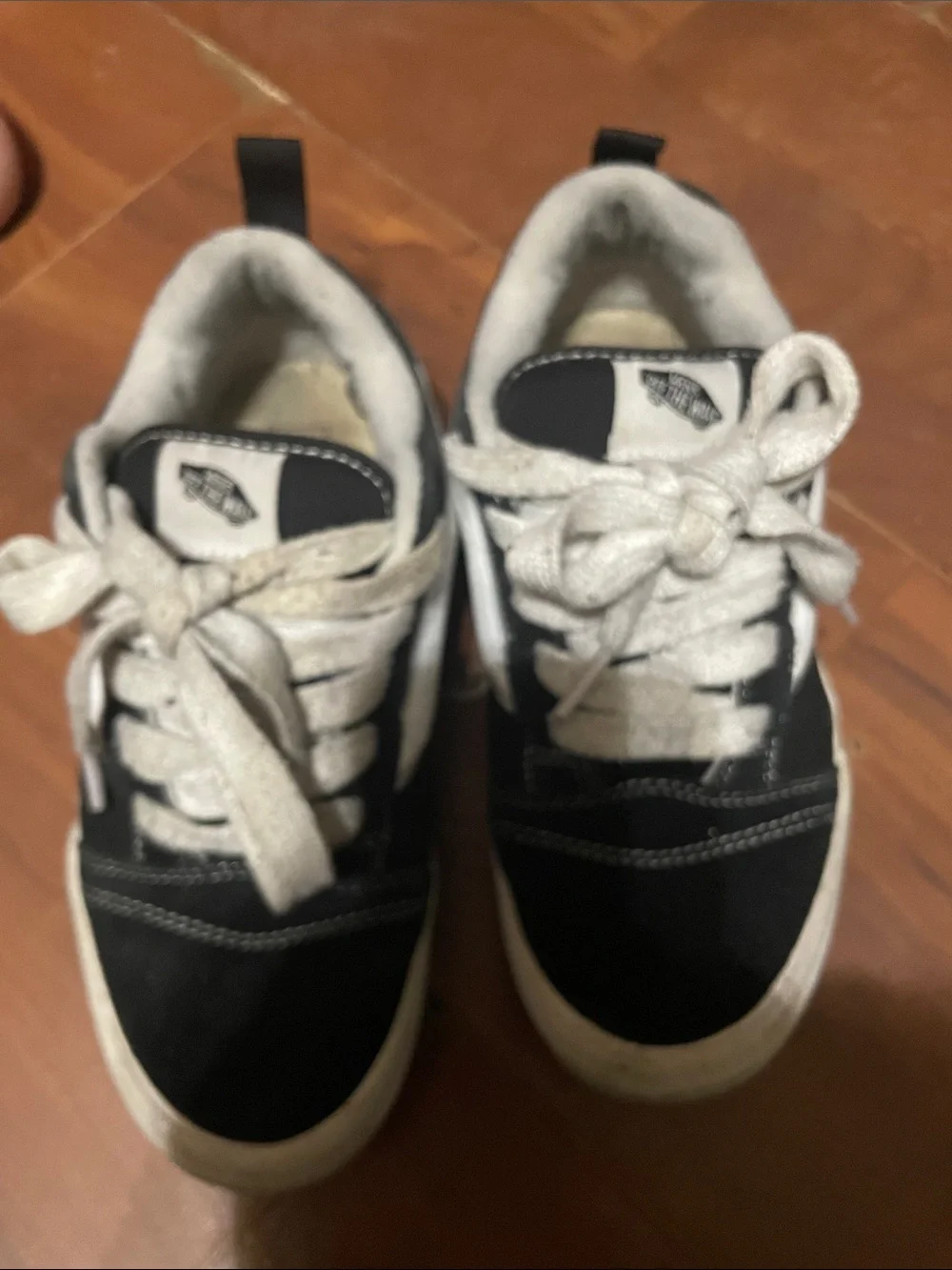 Vans Kids Black and White Low-Top Skate Sneakers